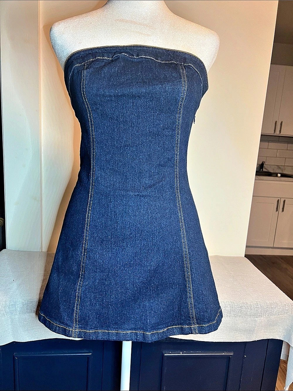 Emerson Lang Strapless Denim Top Size S NWT
